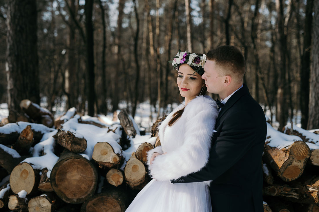 zdjęcia ślubne zimowe Ryki