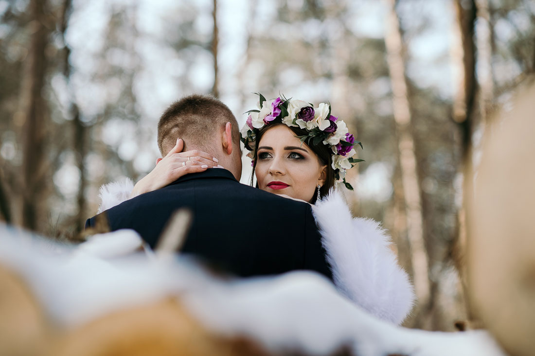 zdjęcia ślubne zimowe Puławy